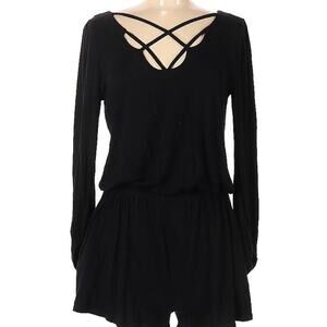 American Eagle Black ‘Soft & Sexy’ Long Sleeve Romper With Pockets